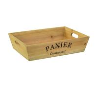 Cesto de madera marrón 37x28x9h cm