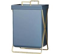 Cesto De Ropa Independiente, Cesta Grande Impermeable con Estructura Metálica, Contenedor Alto para Ropa con Asas para Dormitorio, Baño, Residencia Estudiantil Y Blue Golden Frame