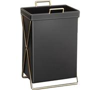 Cesto De Ropa Independiente, Cesta Grande Impermeable con Estructura Metálica, Contenedor Alto para Ropa con Asas para Dormitorio, Baño, Residencia Estudiantil Y Black Golden Frame