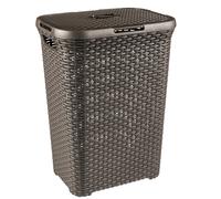 Curver Baúl para la colada Hamper Style – Cesto de ropa con tapa 60 L 45x34x62 cm Marrón oscuro