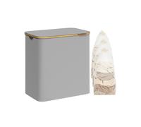 SONGMICS Cesto de Ropa Sucia con Tapa, Gran Cesta Colada de 3 Secciones, 150 L, Forro de Malla Extraíble, Tejido Oxford, Asas Bambú, Plegable, 60 x 38,5 x 70,5 cm, Gris Paloma LCB515G01