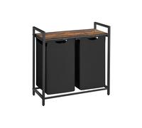 VASAGLE Cesto Ropa Sucia, 2 Compartimentos con Estante, 92 L | Cestas de Almacenaje, Bolsas Extraíbles de Tela Oxford, 73 x 33 x 72 cm, Colección BRENTA BLH201BH66