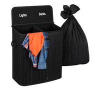 Cesto para ropa sucia, organizador, caja, baúl con tapa, 2 compartimentos