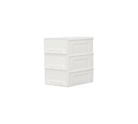 Cetomo 5L*3 Cajones de Almacenamiento de Plástico, Organizadores para Escritorio de Oficina, Caja de Almacenamiento, Torre Apilable para Cosméticos, PP, Resistente, Blanco, 5L-3 Unidades