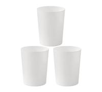 Cetomo 7.2L*3 Papelera de Basura de Plástico, Bote de Basura, Papeleras Pequeñas, Papelera Para Dormitorio, Canasto de Basura Redondo Minimalista, Empilables, Mate, PP, Blanco, 7.2L-3 Unidades
