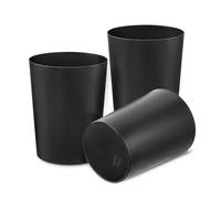 Cetomo 7.2L*3 Papelera de Basura de Plástico, Bote de Basura, Papeleras Pequeñas, Papelera Para Dormitorio, Canasto de Basura Redondo Minimalista, Empilables, Mate, PP, Negro, 7.2L-3 Unidades