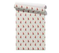 CEVAN Papel Pintado Wallcover Laminas PVC Pared Revestimiento Exterior Sandía Simple, Cartoonish, Warm Cute Sencillo, Caricaturesco, Cálido Y Adorable. Rojo 45x200cm