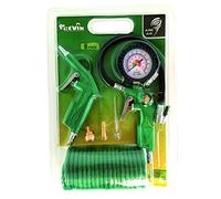 Cevik CA-CK220 - Kit aerográfico para compresor. 6 piezas: pistola de soplar, hinchador, espiral 5 mt. y 3 boquillas