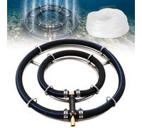 CEWROM Anillo aireador Koi para estanque de aireación de oxígeno, φ25 cm, anillo de ventilación 2 en 1, diámetro de tubo de 8 mm, aireador de estanque con manguera de 9 mm, 5 m para estanques de