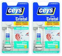 Ceys - Adhesivo cristales y vidrios - Pegamento para clistal con uniones invisibles - 30GR (Paquete de 2)