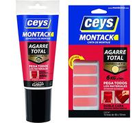 Ceys - Adhesivo de montaje - Montack a.t - Inmediato - Tubo 260 G + Montack a.t - Inmediato - Cinta precortada - 10 Tiras
