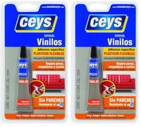 Ceys - Adhesivo especial plástivos flexibles - Pegamento para vinilos - Repara y seca en tan solo 30 minutos - 15 ML (Paquete de 2)