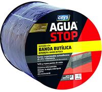 Ceys - Agua Stop Banda butílica reparadora - Banda impermeable autoadhesiva de alta resistencia - color gris - 15cm x 10m