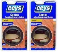 ceys - Cantos Autoadhesivos para Madera - Máxima adherencia sin plancha - Color Wengé - 19mm x 5m (Paquete de 2)