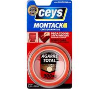 Ceys Cinta Adhesiva Doble Cara Malla de Refuerzo Montack Express 19mmx2.5m: Pegado fuerte y duradero, ideal para tus proyectos de manualidades y reparaciones.
