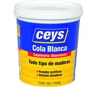 Ceys - Cola blanca para madera - Ideal para trabajos de carpintería, bricolaje, montaje y ensamblaje - Bote 1KG