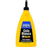 Ceys Cola blanca rápida para madera – Acabado transparente – 500 g