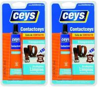 Ceys - Cola de contacto transparente - Acabados limpios - Pegamento para cuero, piel y goma - 30ML (Paquete de 2)