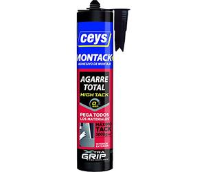 Ceys - Montack Adhesivo de montaje - Máximo Tack 500kg - Color Marrón - Cartucho 450GR