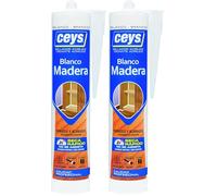 Ceys - Sellador acrílico madera Blanco - Seca rápido - No se agrieta - Cartucho 280 ML (Paquete de 2)