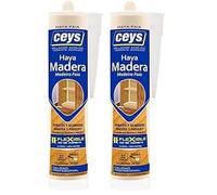 Ceys - Sellador acrílico madera Haya - Seca rápido - No se agrieta - Cartucho 280 ML (Paquete de 2)