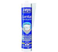Ceys - Sellador de Juntas Sanitarias para Baños y Azulejos - Antimoho - Acabado Cemento Blanco - Impermeable y Secado Rápido - 290 ML