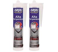 Ceys - silicona alta temperatura - Flexible y resistente - Negra - 280 ML (Paquete de 2)