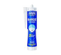 CEYS Silicona TriProtect para baños y cocinas Antimoho Blanco 280 ml