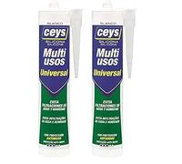 Ceys - Silicona Multiusos Universal - Evita filtraciones de agua y humedad - Color Blanco - 280 ML (Paquete de 2)