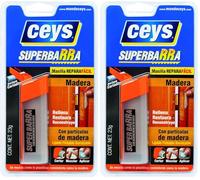 Ceys - SUPERBARRA reparadora - Alta resistencia - Masilla para Madera - Rellena, Restaura y Reconstruye - 23 G (Paquete de 2)