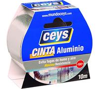 Ceys - Tackceys - Cinta aluminio - Evita fugas de humo y aire - Máxima resistencia - 10 M X 50 MM