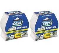 Ceys - Tackceys - Cinta Americana Blanca - Rollo 10 X 50 (Paquete de 2)
