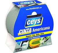 CEYS Cinta americana Tackceys Plata Rollo 10 m x 50 mm