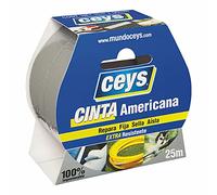CEYS Cinta americana Tackceys Plata – rollo 25 m x 50 mm