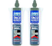 Ceys - Taco quimico resina poliester - Alta resistencia +900 Kg - Endurecimiento rápido - 300 ml (Paquete de 2)