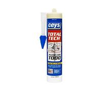 Ceys Adhesivo sellador Total Tech Pega, sella y repara TRIPOLYMER Interior y exterior Beige 290 ml