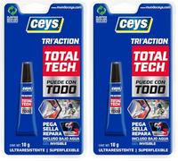 Ceys - TOTAL TECH TRI'ACTION - Pegamento que puede con todo - Blister 20G (Paquete de 2)