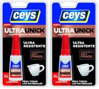 Ceys - Ultraunick - Adhesivo universal instantáneo - Poder Inmediato - 20 G (Paquete de 2)