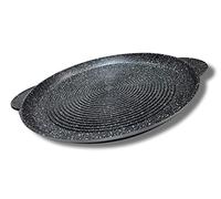 Cflagrant® Plancha/Grill/Galetera Redonda Forma Piedra Inducción Revestimiento Antiadherente (XXL 36,5 cm)
