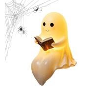 CGACCSD Lámpara de lectura fantasma - Lámpara de noche fantasma linda decoración de figuras de resina para Halloween, para dormitorio, oficina, biblioteca, dormitorio infantil, mesita de noche o