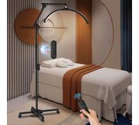 CGBE Lámpara Pestañas Media Luna de Pie LED Profesional con Base Rodante