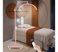 CGBE Lámpara Pestañas Media Luna de Pie LED Profesional con Base Rodante
