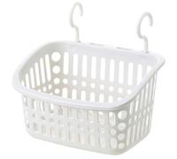 CGTQROVR Cesta de ducha colgante de 9x7x5 pulgadas, carrito de ducha colgante ventilado con drenaje y colgador, organizador de PP blanco liso y resistente para baño