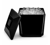 Chabris Ltd - Cubitera de hielo cuadrada negra de 4 litros con tapa, cubos de hielo para fiestas, fabricado en el Reino Unido, cubo de hielo de champán, cubo de hielo para vino, accesorios de bar