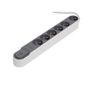 Chacon 49614 - Regleta de 6 enchufes con interruptor y protector de sobretensión (1,5 m de cable)