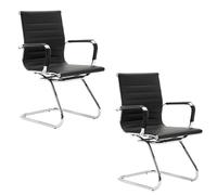 chairus 2PCS Silla de Reunión de Cuero PU, Negro