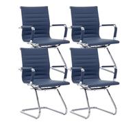 chairus 4PCS Silla de Reunión de Cuero PU, Azul