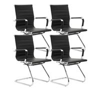 chairus 4PCS Silla de Reunión de Cuero PU, Negro