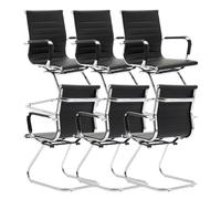 chairus 6PCS Silla de Reunión de Cuero PU, Negro