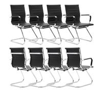 chairus 8PCS Silla de Reunión de Cuero PU, Negro